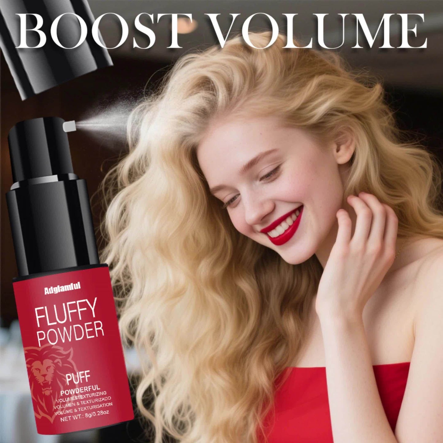 Adglamful Press Bottle Volumenpuder, Press-Sprühpuder, 5 Sekunden Ölkontrolle für voluminöses Haar, Styling-Pflegepuder, Spülfreies Volumenpuder