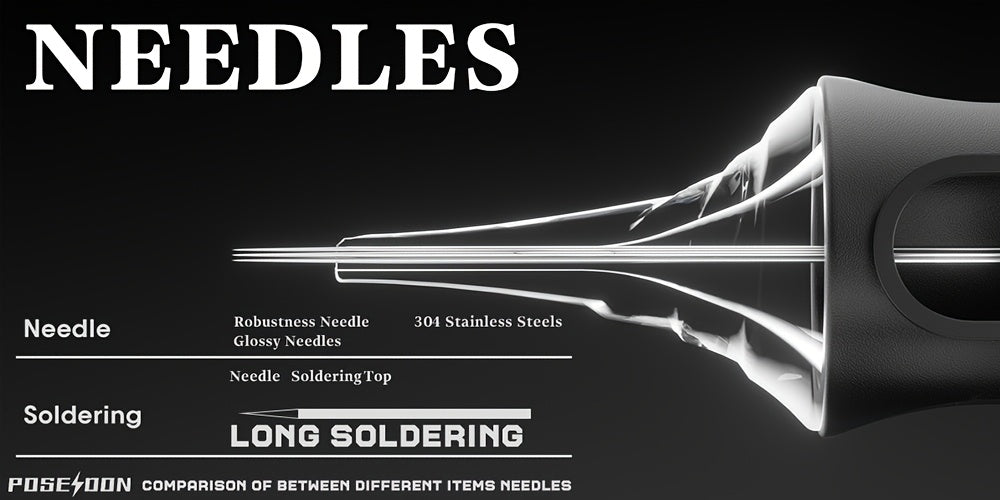 Poseidon V5 50 Stück Sortierte Tattoo-Nadeln in verschiedenen Größen | Round Liner Shader Curved/Round 5RL 7RL 9RL 5RS 7RS 9RS 7RM 7M1 15M1 15RM Einweg-Tattoo-Nadeln für Tattoo-Zubehör