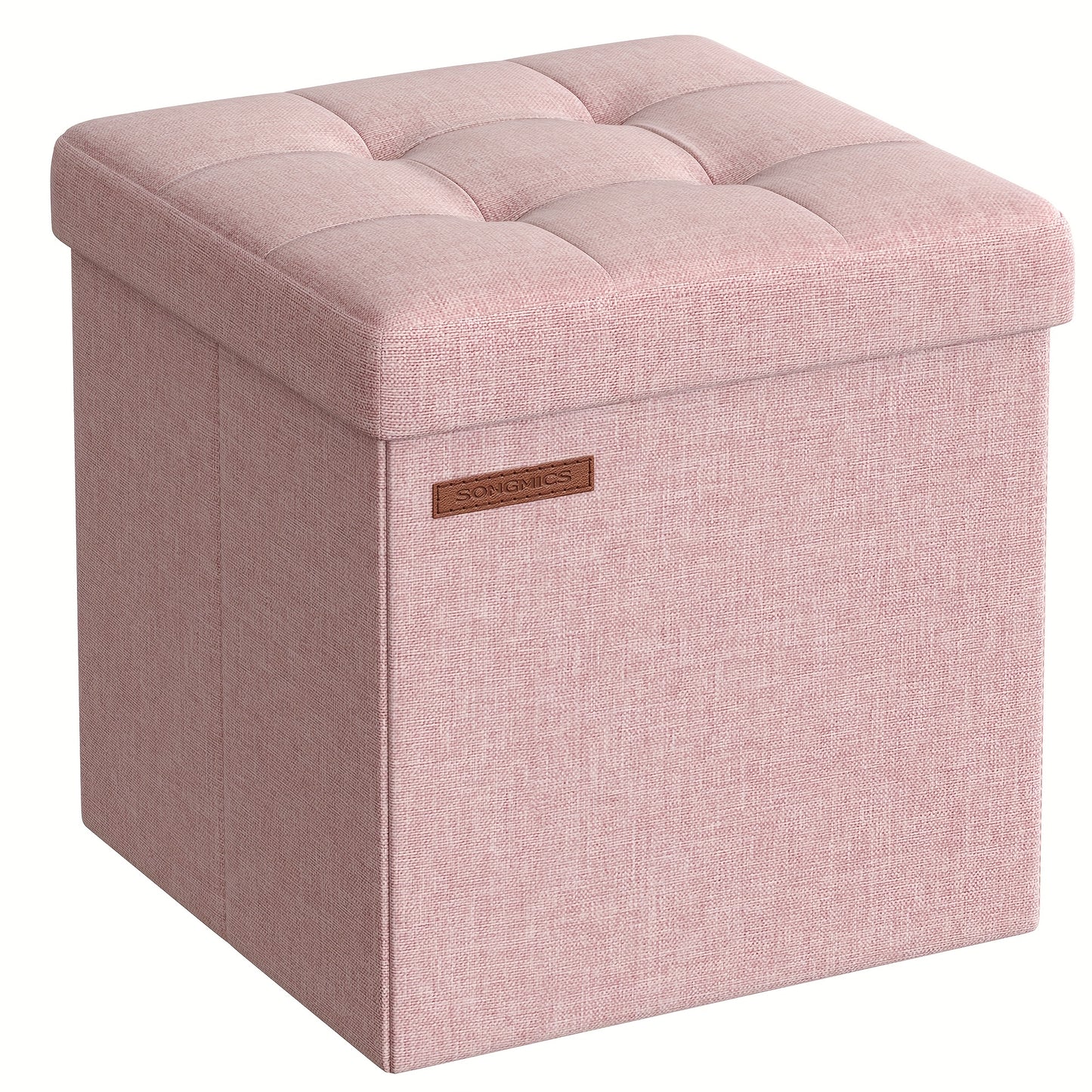 SONGMICS Hocker mit Stauraum, kleine Klapphockerbank, 30 x 30 cm Fußhocker, Aufbewahrungsbox, belastbar bis 130 kg, für Wohnzimmer Schlafzimmer Studentenwohnheim