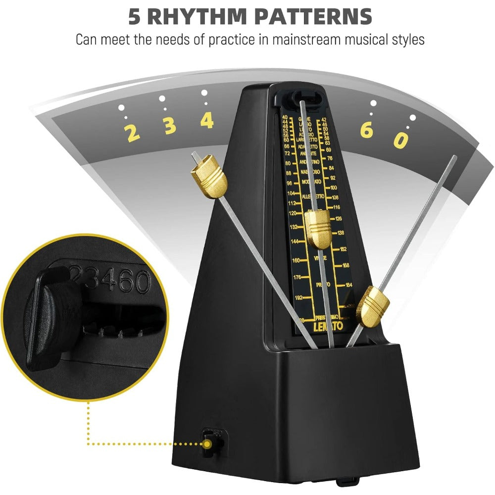 1 Stück Mechanischer Metronom, Einstellbarer Rhythmus, Einfach Leicht zu Bedienen, Das Perfekte Geschenk für Freunde, um das Üben verschiedener Musikinstrumente zu unterstützen