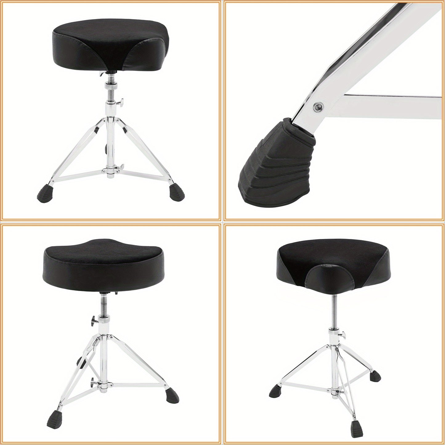 Trommelhocker mit Schneckengetriebe, drehbar höhenverstellbar - stabil ergonomisch, ideal für Zuhause oder Büro, Trommelhocker, rutschfest, geeignet für kleine, mittlere große Personen, geeignet für Musikunterrichtsräume, Friseursalons, Schlagzeugübung