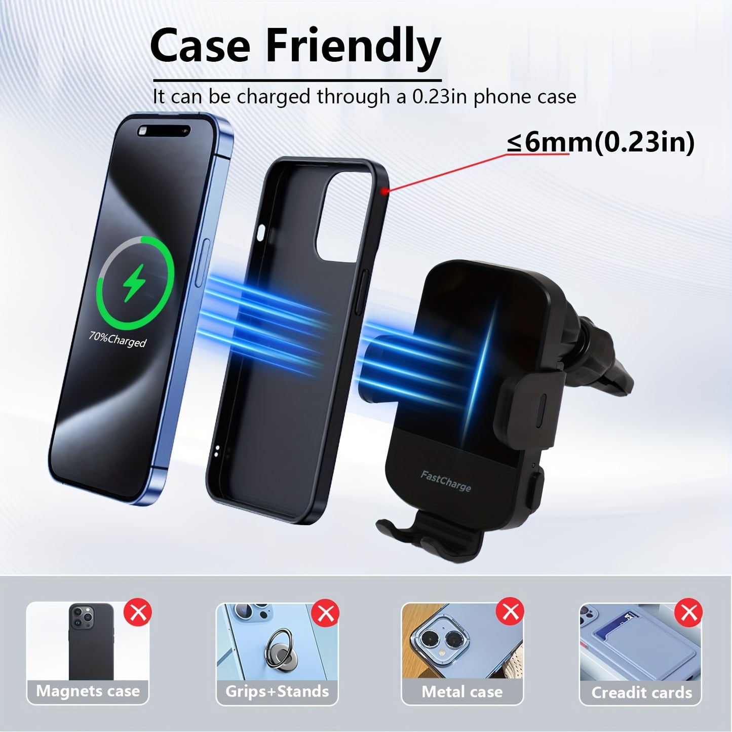 Magnetisches kabelloses Auto-Ladegerät, geeignet für iPhone 17 16 15, 14, 13, 12, 11 Pro Max, Xs, Galaxy S24 Ultra, S23, S22, S21, S20, S10+ | Überraschendes Geschenk für Partner | Geschenk für Eltern