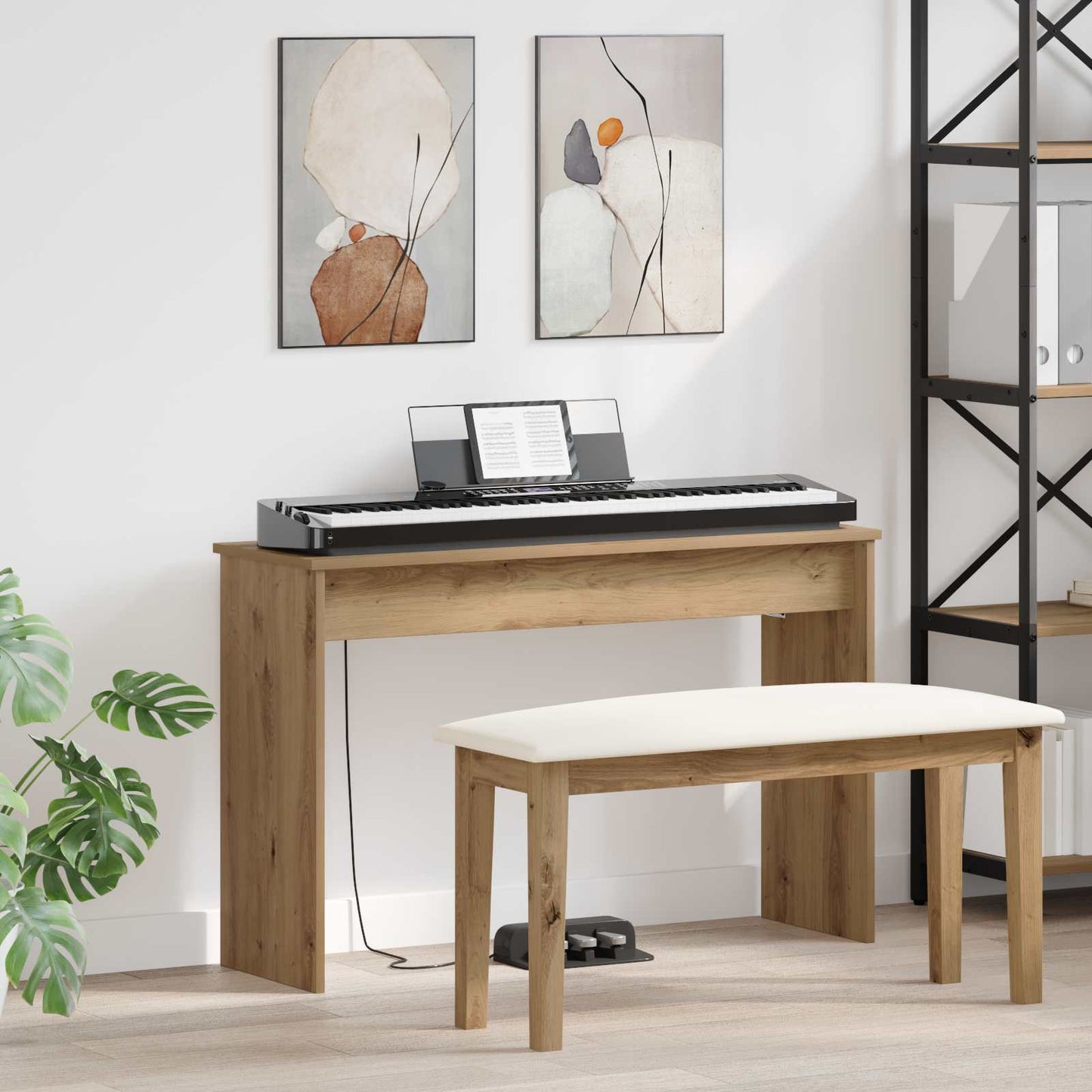 vidaXL Klavierständer Holzständer Musikständer Musikalisches Zubehör Instrumentenhalter Keyboard Möbel Studio Ständer Übungsständer Indoor Musiker Ständer Synthesizer Ständer