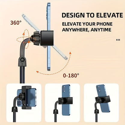 Verstellbarer, robuster Handy- & Tablet-Halter mit 360° drehbarem Arm, breit kompatibel für iPhone///, ABS-Basis für stabiles Live-Streaming, Fotografie, Videoaufnahmen, kompatibel mit Smartphones & Tablets