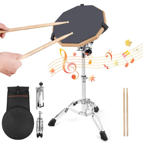Premium Erwachsenen-Drum Pad Set - Höhenverstellbares Stativ, 2 Paar Drumsticks & Tragetasche, Durchdachtes Geschenk