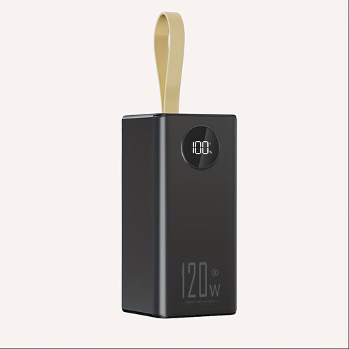 Tragbare Powerbank, 120W/100000mAh hohe Kapazität, LED-Stromanzeige, Umhängeband, zwei Ausgangsanschlüsse, tragbares Handy-Ladegerät, bidirektionales Schnellladen, lädt mehrere Geräte gleichzeitig, unverzichtbar für Reisen, Outdoor & Notstrom-Backup, Gesc