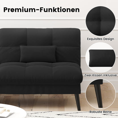 Sofa Schlafsofa mit Schlaffunktion, überzug Futon Klappsofa, Bettcouch, ecksofa, Couch Gästebett, 3-Sitzer Sofa, mit verstellbare Rückenlehne aus Stoff