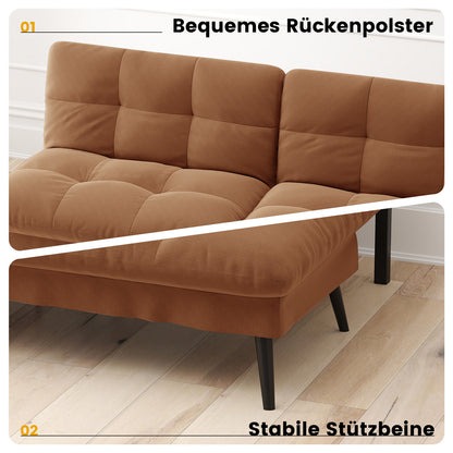 Sofa Schlafsofa mit Schlaffunktion, überzug Futon Klappsofa, Bettcouch, ecksofa, Couch Gästebett, 3-Sitzer Sofa, mit verstellbare Rückenlehne aus Stoff