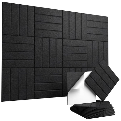 Wandaufkleber, selbstklebende schalldämmende Wandpaneele, Hochleistungs-Schallschutz-Schaumstoffplatten für Aufnahmestudio, 12 Stück im Pack, abdeckende Fläche von 11,6 Quadratfuß, geeignet für Büros, Aufnahmestudios  Schlafzimmer.