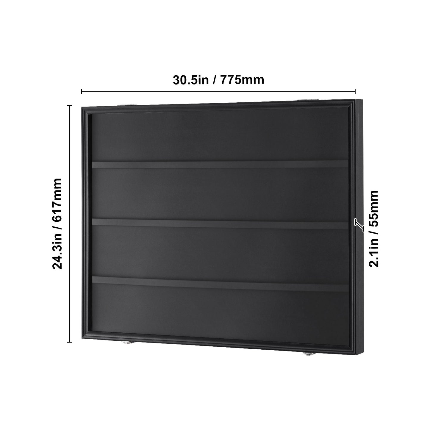 VEVOR 36 gestufte Sportkarten-Ausstellungsregal, 30,5 x 24,3 x 2,1 Zoll, Baseball-Karten-Ausstellungsrahmen mit 98 % UV-Schutz, transparentes PC-Glas, verriegelbarer Wandschrank für Fußball, Basketball, Eishockey, Kartentrading