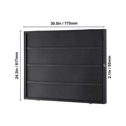 VEVOR 36 gestufte Sportkarten-Ausstellungsregal, 30,5 x 24,3 x 2,1 Zoll, Baseball-Karten-Ausstellungsrahmen mit 98 % UV-Schutz, transparentes PC-Glas, verriegelbarer Wandschrank für Fußball, Basketball, Eishockey, Kartentrading