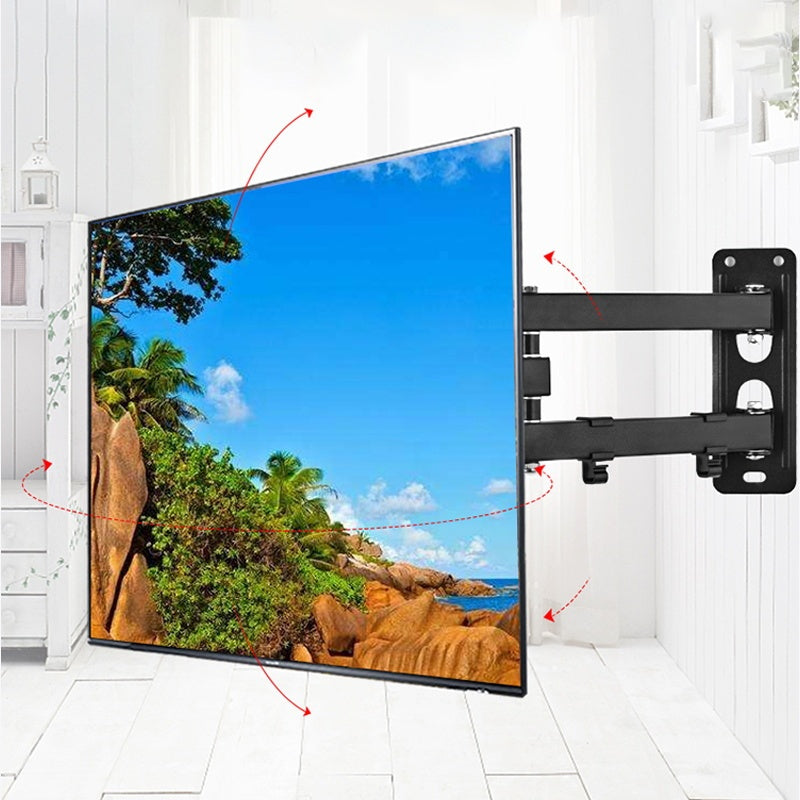 Robuster TV-Ständer mit Full-Motion-Wandhalterung, geeignet für Bildschirme von 17 bis 139,7 cm - Einfache Installation, verstellbare Schwenk- und Neigefunktionen für Wohnzimmer und Heimkinos, unterstützt bis zu 20 kg, aus schwarzem Metall