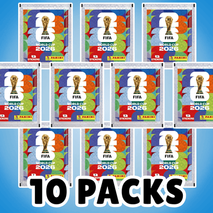 10x Fifa World Cup 2026 Sticker Tüten – 7 Sticker je Tüte – insgesamt 70 Stickern