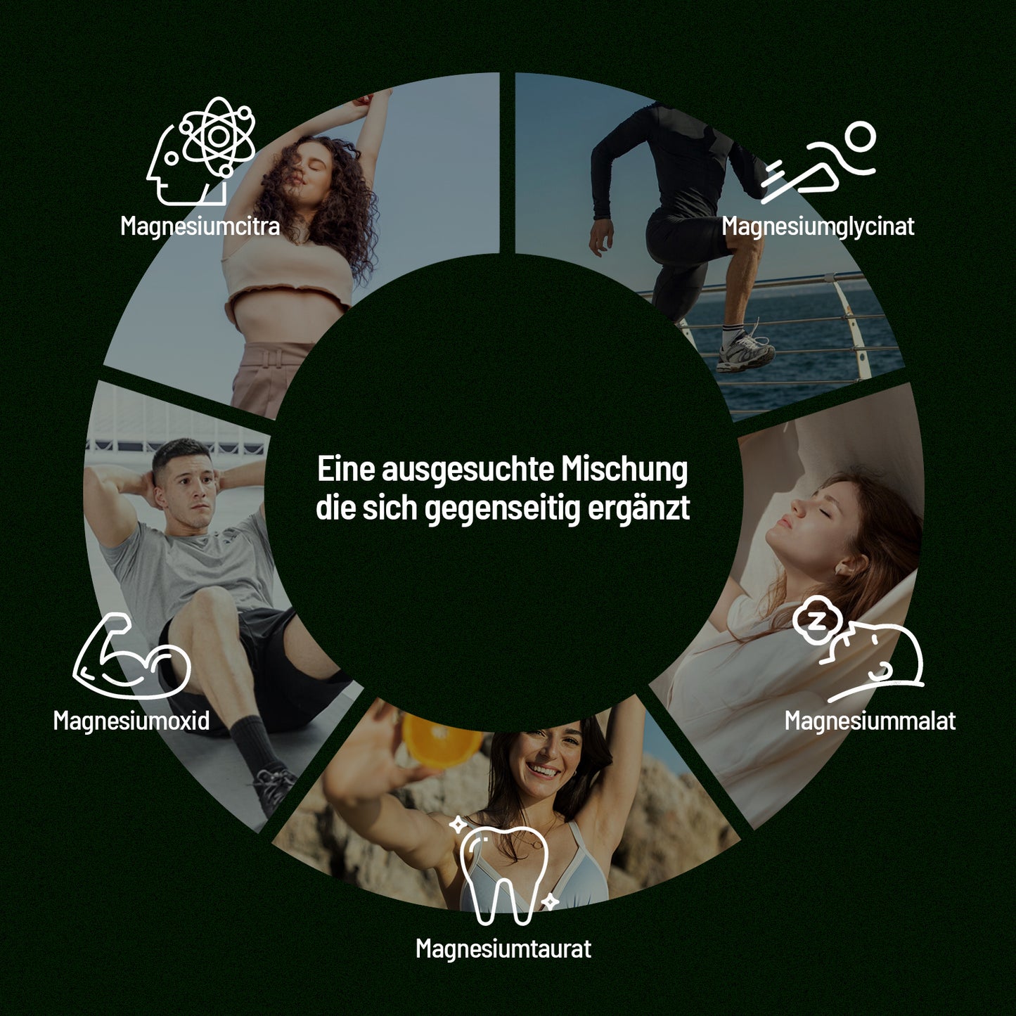 Magnesium Komplex Hochdosiert 400 mg, Pack, 360 vegane Kapseln, 5-in-1 Magnesium mit Glycinat, Citrat, Malat, Taurat und Oxid, 400 mg elementares Magnesium pro Tagesportion