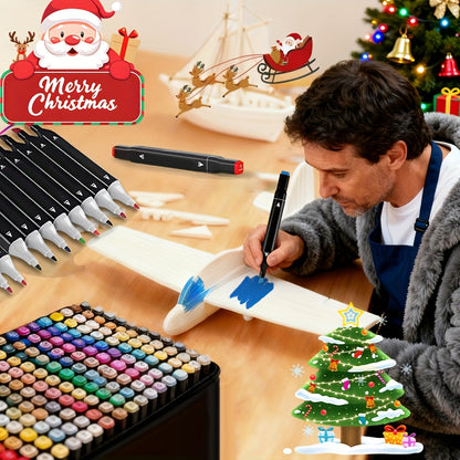 Bestseller 160-Farben Marker Set, Professionelle Kunst, Dual-Tip Design, Umranden von Farbgebieten, Freies Mischen, Malen von Traumhaften Sternenhimmel und Retro-Illustrationen, Modell Malstifte, Ergonomisch, Kreative Fantasy Reise, Skizzenbuch Malerei
