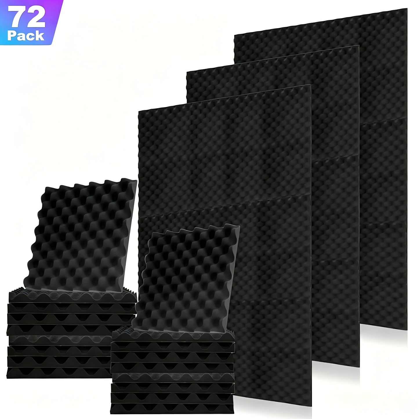 3D Akustikpaneele 30x30x2,5cm Selbstklebende Schallschutz-Schaumstoff-Wandfliesen – Studio-Schallabsorber Akustikpaneele Schallschutz-Schaumstoff für Zuhause  Büro, Lärmreduzierung 24/48/72 Stück