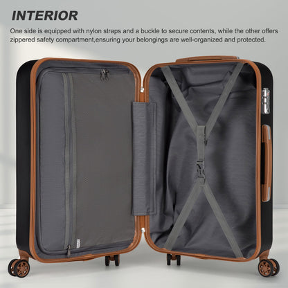 4/6-teiliges Koffer-Gepäckset mit 14/20/24/28 Zoll, Kono Stylish ABS+PC Polka Dot Hartschalenkoffer mit TSA-Schloss und Vanity Case 4-teiliges Set, Black Friday Thanksgiving Weihnachtsgeschenk