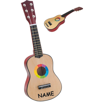Gitarre aus Holz - 6 Saiten - stimmbar - " Konzertgitarre - Klassik - BRAUN / Natur Farben " - haltbare Nylonsaiten - 54 cm - akustische - Kindergitarre / Spi..