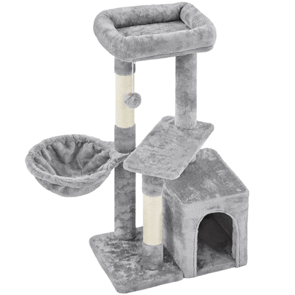Costoffs Katzenbaum Kratzbaum mit Aussichtsplattform 87 cm Kletterbaum Liegemulde Katzenhöhle Sisalstämme