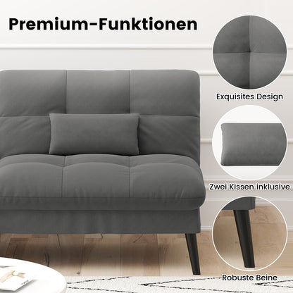 Sofa Schlafsofa mit Schlaffunktion, überzug Futon Klappsofa, Bettcouch, ecksofa, Couch Gästebett, 3-Sitzer Sofa, mit verstellbare Rückenlehne aus Stoff