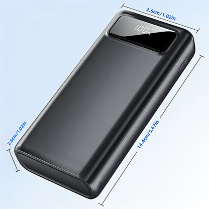 20.000 mAh Powerbank, 22,5W, PD USB-C Schnellladung, Externe Batterie mit 5 Ausgängen und 2 Eingängen, Kompatibel mit Smartphones, Tablets, etc. Schwarz
