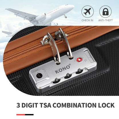 13/20/24/28 Zoll KONO Koffer Set 6-teilig Camping Hartschalenkoffer ABS Trolley Handgepäck Koffer Gepäcksets Reisekoffer mit Rädern und TSA-Schloss, mit Reisetasche und Kulturtasche Koffer Set Black Friday Thanksgiving Day Weihnachtsgeschenk