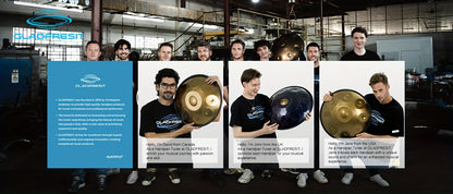 GLADFRESIT Handpan "Golden Performer" 45.72 cm 9 Töne 440 Hz/432Hz in G-Moll mit Handpan-Ständer, Handpan-Tasche, robusten Schlägeln und staubfreiem Tuch