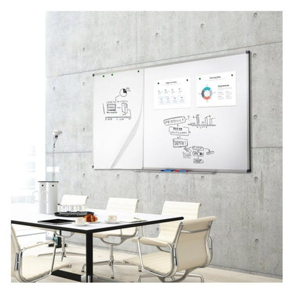 KARAT Magnetisches Whiteboard mit Alurahmen – Abnehmbare Stiftablage – Kratzfest & Trocken abwischbar – Magnettafel für Büro, Heim und Schule – Hoch oder Querformat