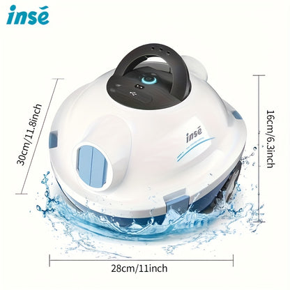 Roboter-Poolreiniger INSE Y10, einfache Bedienung, leistungsstarke Reinigungsleistung, starke Saugkraft mit doppelten Saugöffnungen, 46000pa, 1,5L Filterkorb, lange Akkulaufzeit, automatisches Selbstparken an der Poolwand, einfache Reinigung & Wartung, Fr