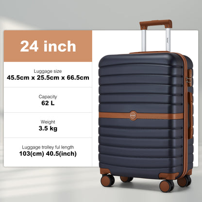 20 Zoll 24 Zoll 28 Zoll Kono Koffer Gepäck ABS+PC Camping Streifendesign mit Colour-Block Details Hartschale mit Spinner Rädern Black Friday Thanksgiving Weihnachtsgeschenk