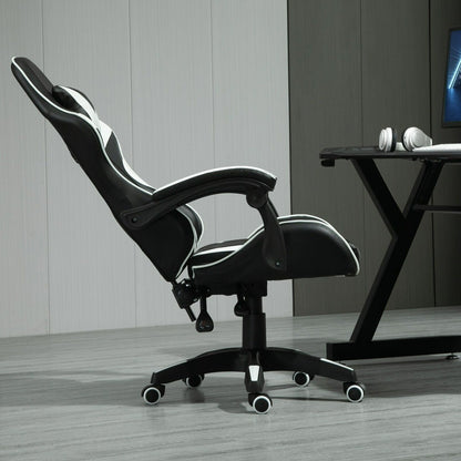 MCC Drehbarer Gaming-Stuhl, Kunstleder, Heimbürostuhl, Schreibtischstuhl, mit Kippfunktion, Modell A