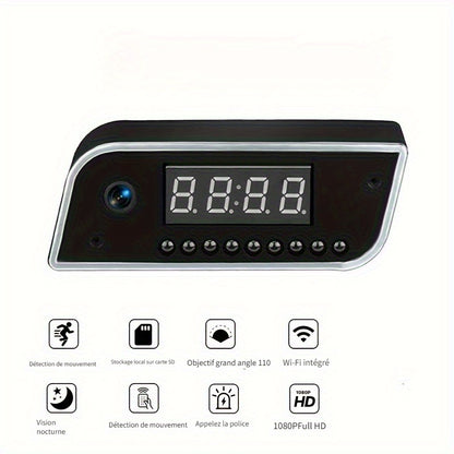 Smarte rechteckige Uhr-Kamera, WLAN 1080P Drahtlose Kamera mit Nachtsicht, Bewegungserkennung und Fernansicht, Baby-/Alten-/Haustierpflege Nanny-Kamera, Heim-Innenraumsicherheit, Desktop-Dekoration