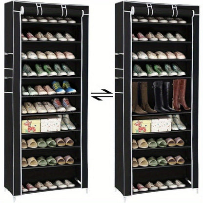 Schuhregal Schuhaufbewahrungsschrank mit Staubschutz aus Vliesstoff 9-lagiger Schuhschrank für 27 Paar