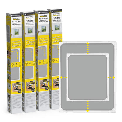 EASYmaxx Moskitonetz Magic Fit mit Rahmen für Fenster, montagefrei, Größe anpassbar