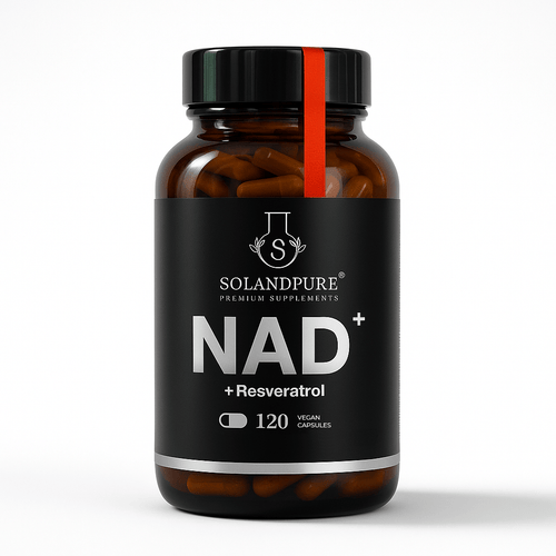NAD+ Resveratrol 99 % und Quercetin | 120 vegetarische Kapseln | Solandpure®