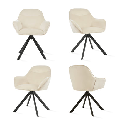 Elegante, moderne, drehbare 360-Grad-Esszimmerstühle mit Polsterung  dicken Sitzflächen, ergonomisch gestaltet für Familien, Cafés  Restaurants – 2er-Set/ 4er-Set/ 6er-Set