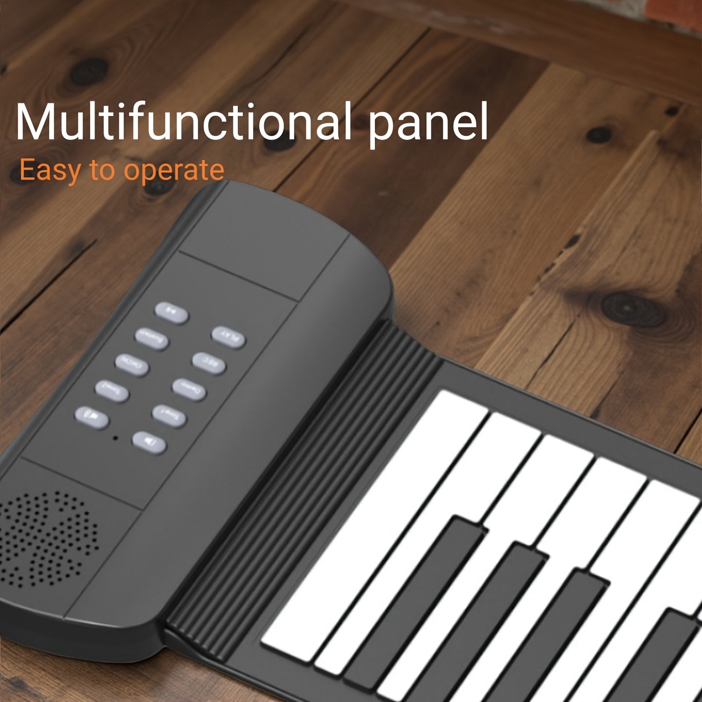 49-Tasten-Ausklapfklavier tragbares multifunktionales faltbares Aufrollklavier Mini-Keyboard Aufrollklavier einfaches Klavier ausrollbare Tastatur schwarzes Klavier Reise-Keyboard HiFi-Sound Kopfhöreranschluss leises Üben intelligentes Digital-Keyboard