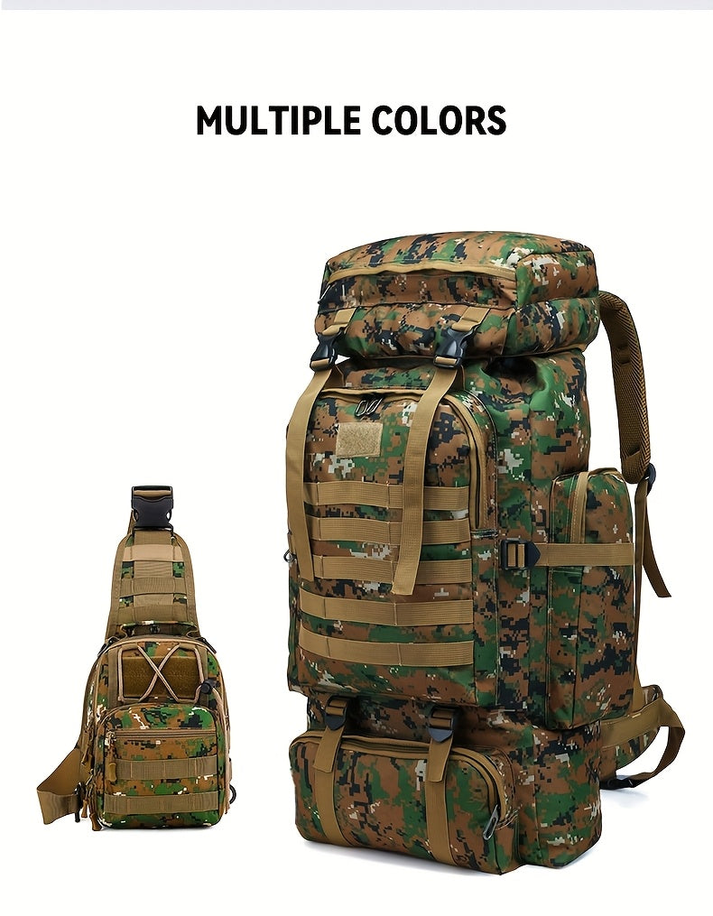 Taktischer Rucksack 2er-Set – Langlebiger Oxford-Stoff Wanderrucksack für Klettern, Camping, Reisen & Outdoor-Abenteuer – Schwerlast-Reise-Rucksack mit Mehreren Fächern, Großem Fassungsvermögen & Mehrfachtaschen-Design – Ideal für Outdoor-Aktivitäten & Re