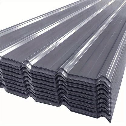 24 Wellblech-Metallprofile, 129 cm x 45 cm = 14 m² Dachplatten für Werkzeugschuppen – Verzinkte Stahldachpaneele, temporär  abnehmbar