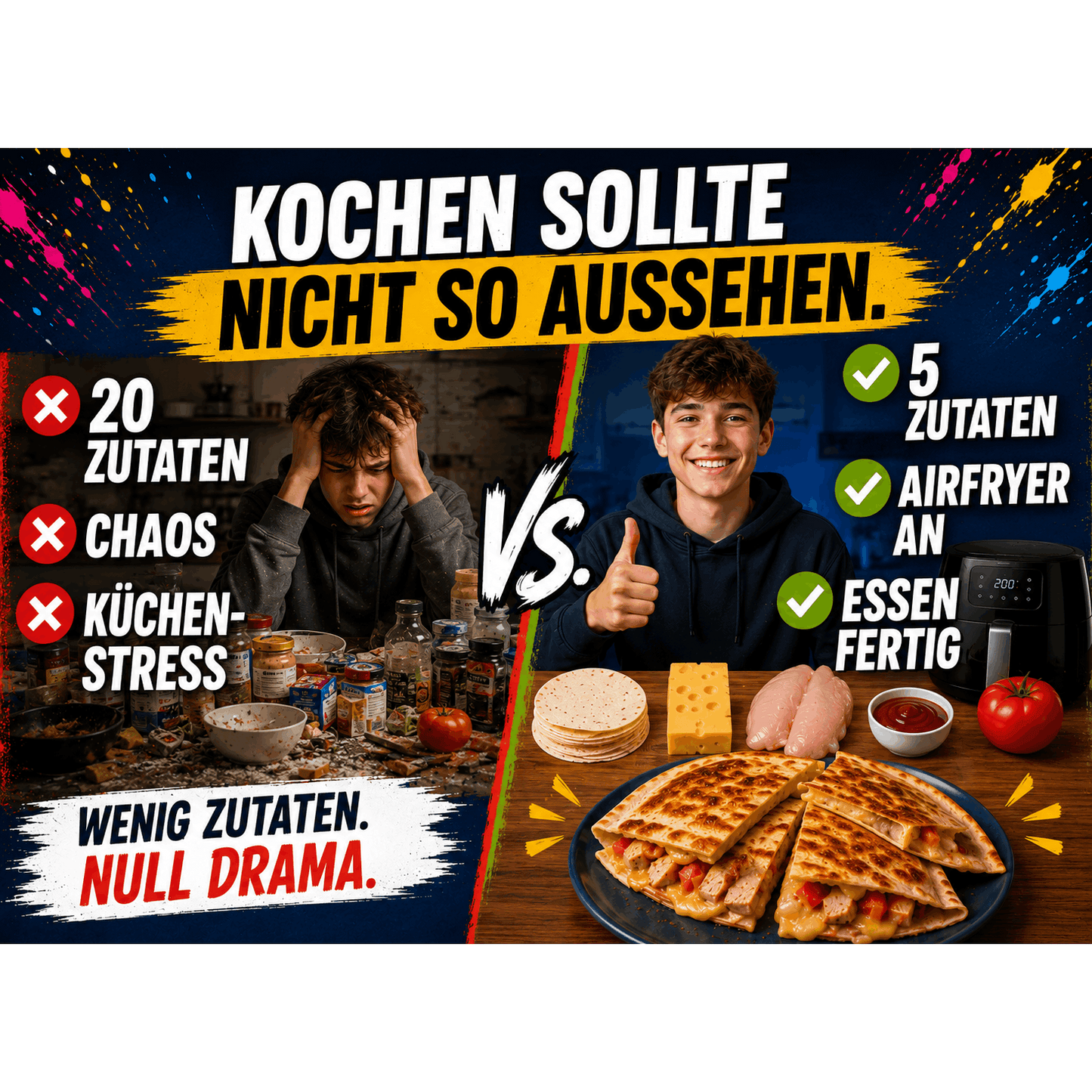 5-Zutaten Airfryer Kochbuch für Teenager: Express. Knusprig. Kein Küchendrama. Knusprige Ideen für Schule, Sofa und Spät-Hunger.
