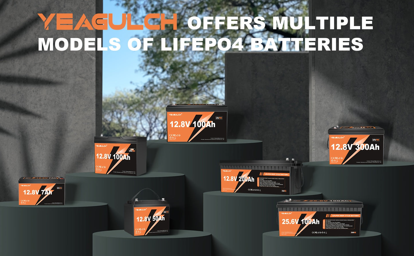 12V 300Ah/100Ah LiFePO4 Lithium-Batterie mit integriertem BMS-Netzteil, 3840Wh Kapazität, Hochleistungsfähig, geeignet für Zuhause oder Outdoor-Nutzung