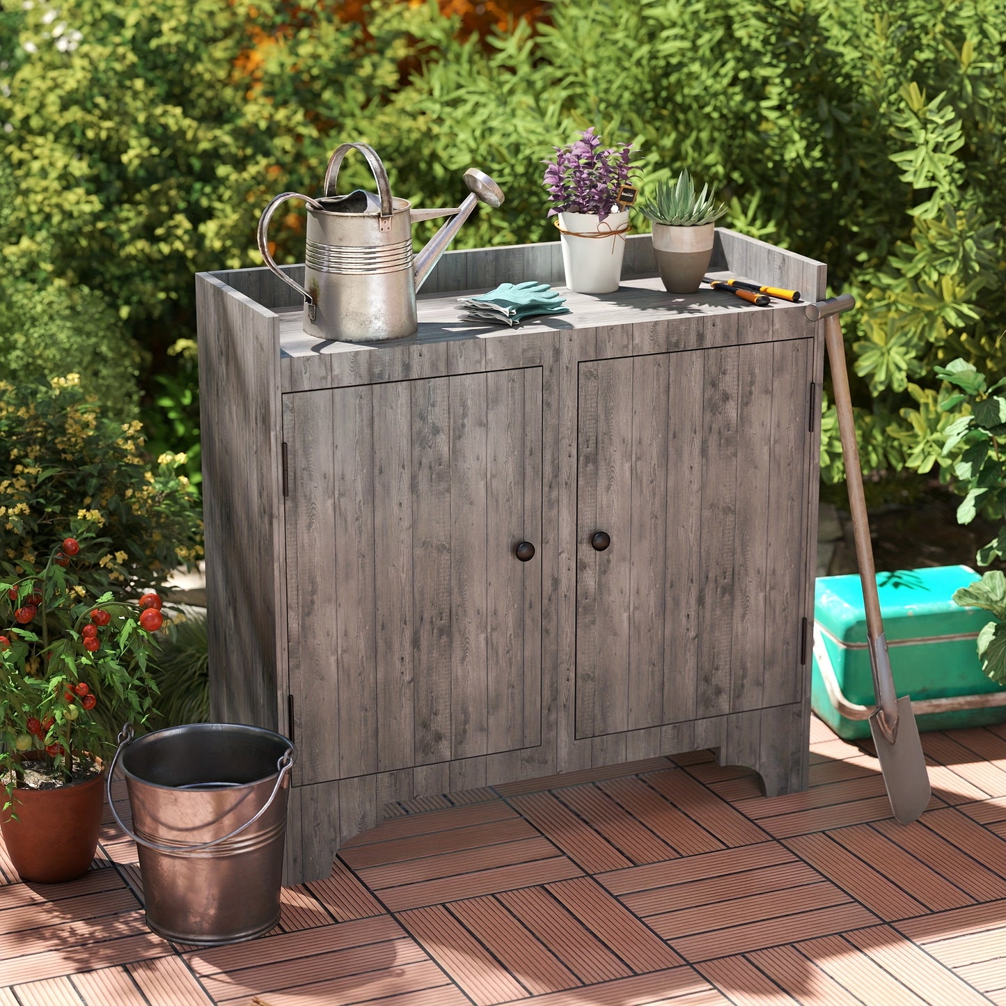 WPC-Tiles für den Außenbereich, 30 x 30 cm, Klick-Tiles für Balkon und Terrasse, Bodenbelag mit Klick-System