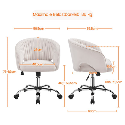 Costoffs Bürostuhl Ergonomischer Drehstuhl mit Rollen Schreibtischstuhl Höhenverstellbarer Polsterstuhl Bürosessel