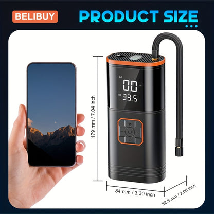 8000mAh/10000mAh/12800mAh Starthilfe Power Pack, 6000A Autobatterie Booster 12V Starthilfe mit 150PSI Reifenfüller, tragbarer Luftkompressor mit LCD-Display, Starthilfe Power Pack (7.5L Benzin/6L Diesel), LED-Licht