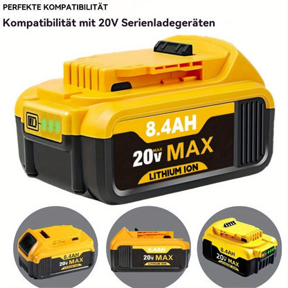 1/2/4er Pack für for Dewalt 20V Max Akku Ersatz Hochkapazität 8,4Ah Lithium-Ion für for Dewalt DCB200 DCB201 DCB203 DCB205 DCB206 – Langlebige Leistung für kabellose Bohrmaschinen, Sägen und Schleifgeräte – Ersatzakku für for Dewalt 20V Max Batterien, Wer