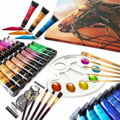 Hochwertiges Acrylfarben-Set, Großes Fassungsvermögen (36 Flaschen x 20 ml), Leuchtende Farben, Einfach zu Mischen, Ungiftig, Hohe Deckkraft, Schnelltrocknend, Wasserfest, Ideal für Profikünstler, Hobbykünstler und Anfänger