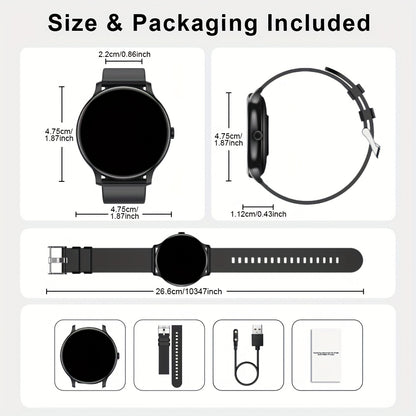 GWENLAND 2025 Smartwatch - 1.132.08cm Großes Display, 100+ Sportmodi, Sitzungs-Erinnerung, Remote-Foto, Musiksteuerung, Kabelloses Anrufen, Fitness-Tracker, Akkulaufzeit, Für Fitness-Enthusiasten, Hochwertige Bauweise, Modernes Wearable, Aktivitätsüberwac