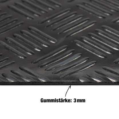 KARAT Gummiläufer Karo - Stärke: 3 mm - Längen bis 5 m - Stark & Rutschfest - Bodenbelag - Vielfältig Einsetzbar
