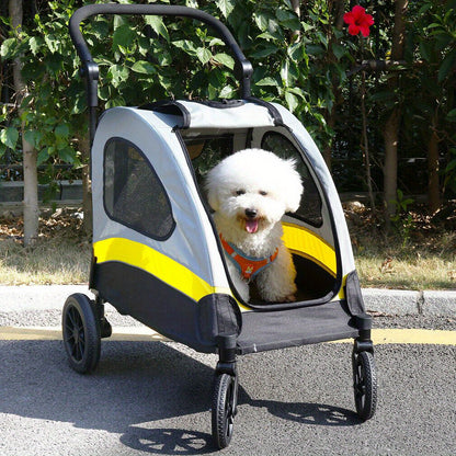 Faltbarer Kleinhundewagen, Rollwagen für Haustiere, 4 Räder, für Hunde und Katzen (M/L/XL)