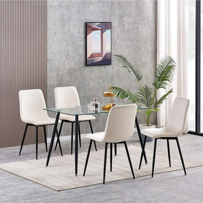 mcc direct Esszimmerstühle im 4er Set aus Samtstoff, Metallbeine, Lexi-Stühle, Desigenerstühle